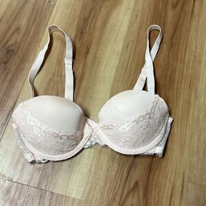 32A padded Lace Underwire Bra - Blush pink color w lace